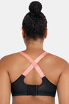 Parfait Padded Racerback Sports Bra - Black and Pink Blush — thumbnail 2